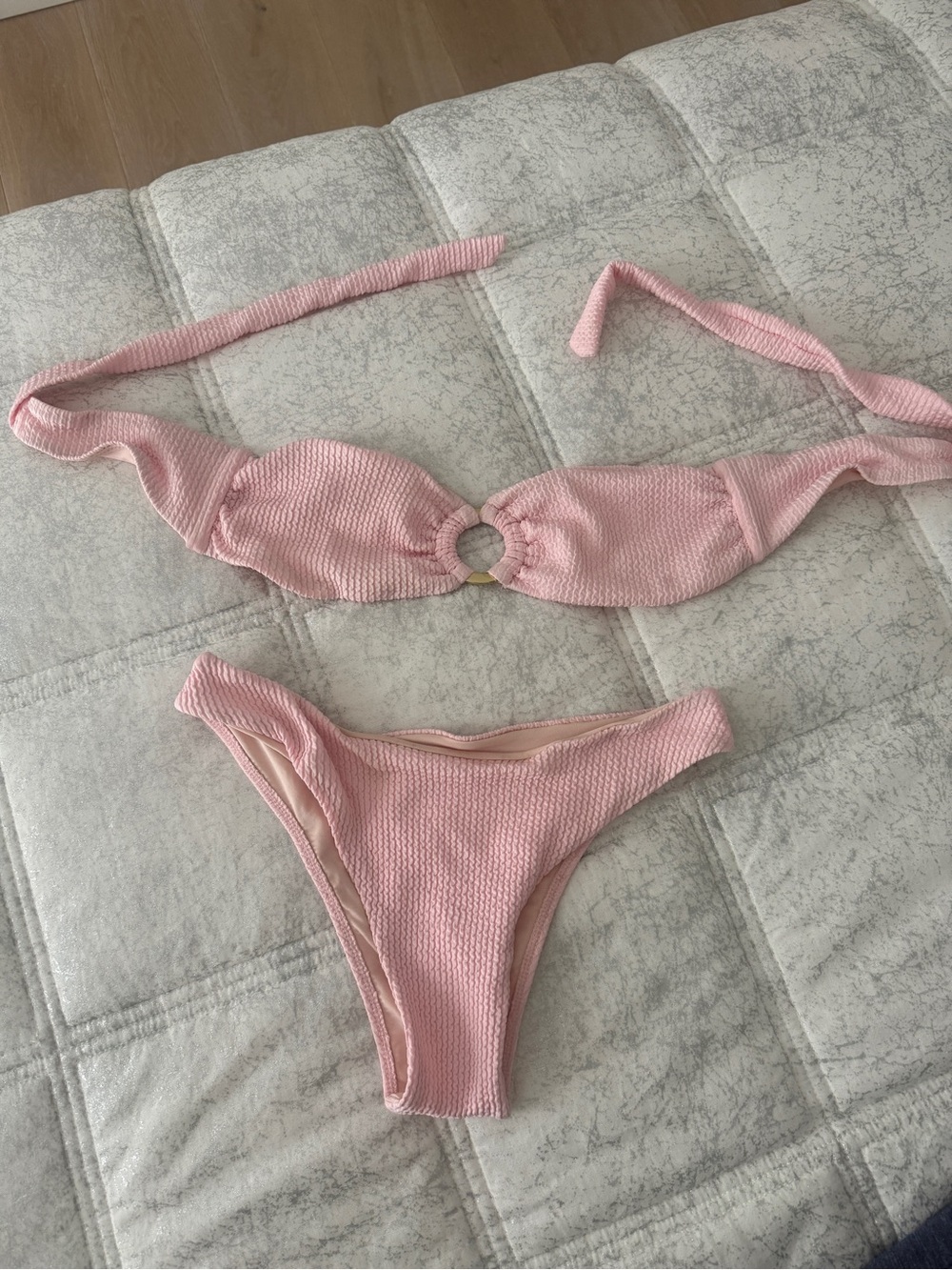 Monday swimwear Pink Bandeau Bikini Set - Small